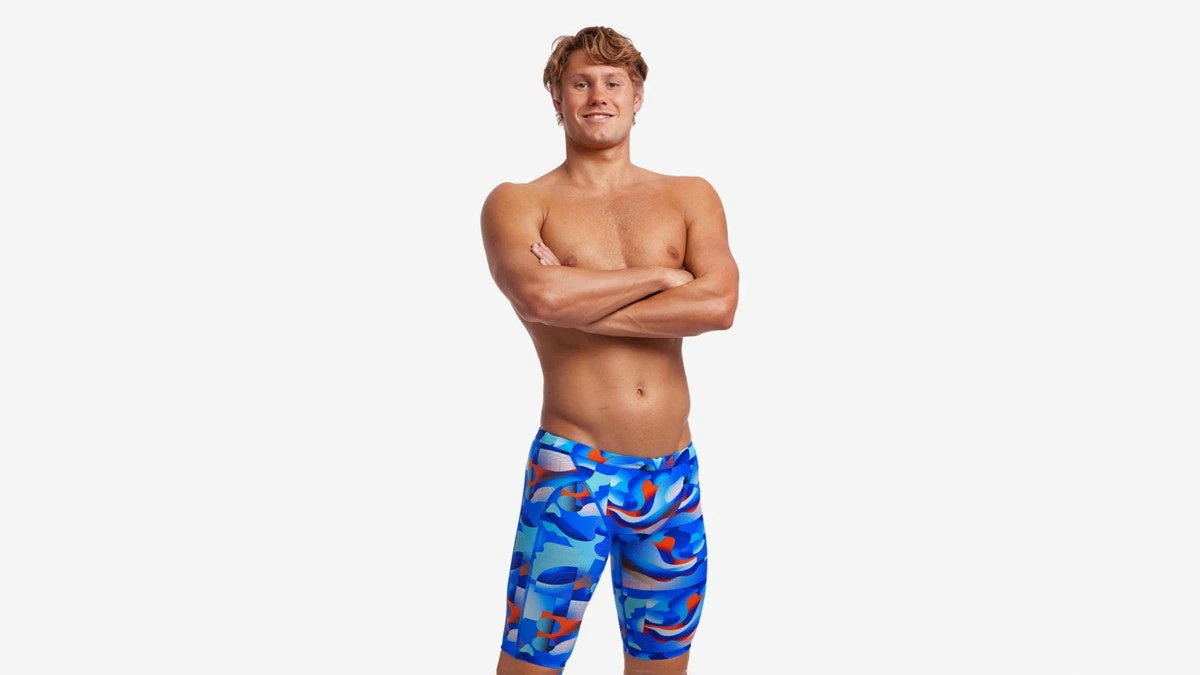 Funky Trunks Mens Training Jammers - Battle Blue 3 Funky Trunks Mens Training Jammers - Battle Blue
