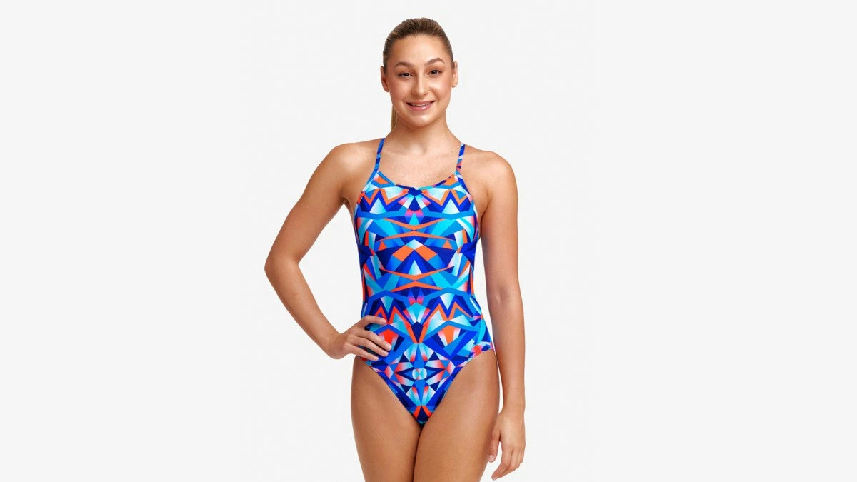 Funkita Girls Diamond Back One Piece - Mad Mirror 3 Funkita Girls Diamond Back One Piece - Mad Mirror