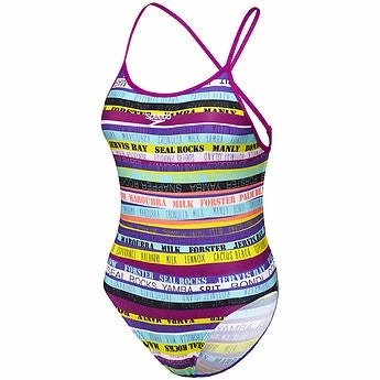 Speedo Girls Open X Back One Piece - Surf Mania Fluro Magenta 4 Speedo Girls Open X Back One Piece - Surf Mania Fluro Magenta - Image 2
