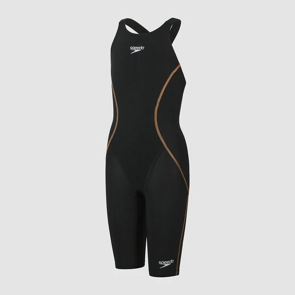 Speedo Girls Junior Lzr Racer X Open Back - Black Gold 6 Speedo Girls Junior Lzr Racer X Open Back - Black Gold - Image 4