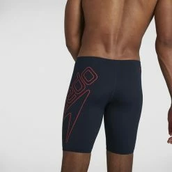 Speedo Mens Boom Logo Placement Jammer - True Navy Dragonfire Orange -arena || FUNKITA || Funky Trunks Sales Store 8 12416F889 6
