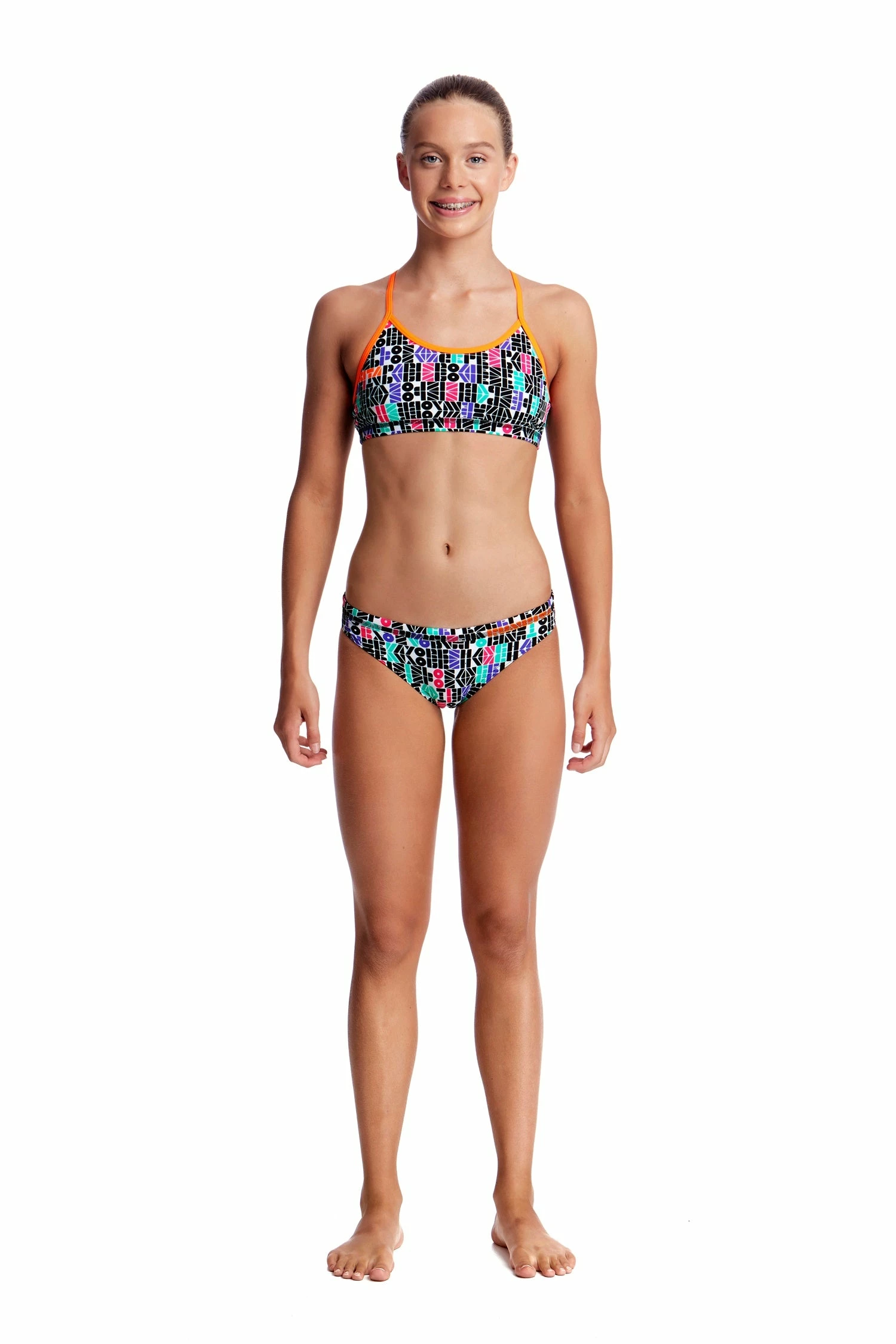 Funkita Girls Racerback Two Piece - Secret Code 3 Funkita Girls Racerback Two Piece - Secret Code