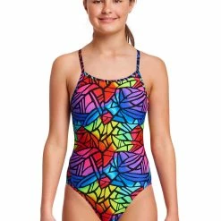 Funkita Girls Diamond Back One Piece - Cabbage Patch