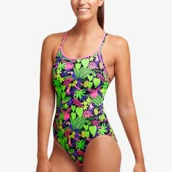Funkita Ladies Diamond Back One Piece - Sloth Slumber -arena || FUNKITA || Funky Trunks Sales Store FS11L SLOTH SLUMBER 13