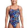 Funkita Ladies Diamond Back One Piece - Spin Doctor