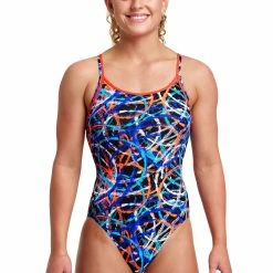 Funkita Ladies Diamond Back One Piece - Spin Doctor