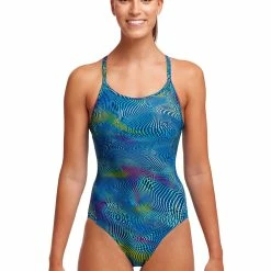 Funkita Ladies Diamond Back One Piece - Wires Crossed