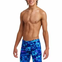 Funky Trunks Boys Training Jammers - Leaf Laser
