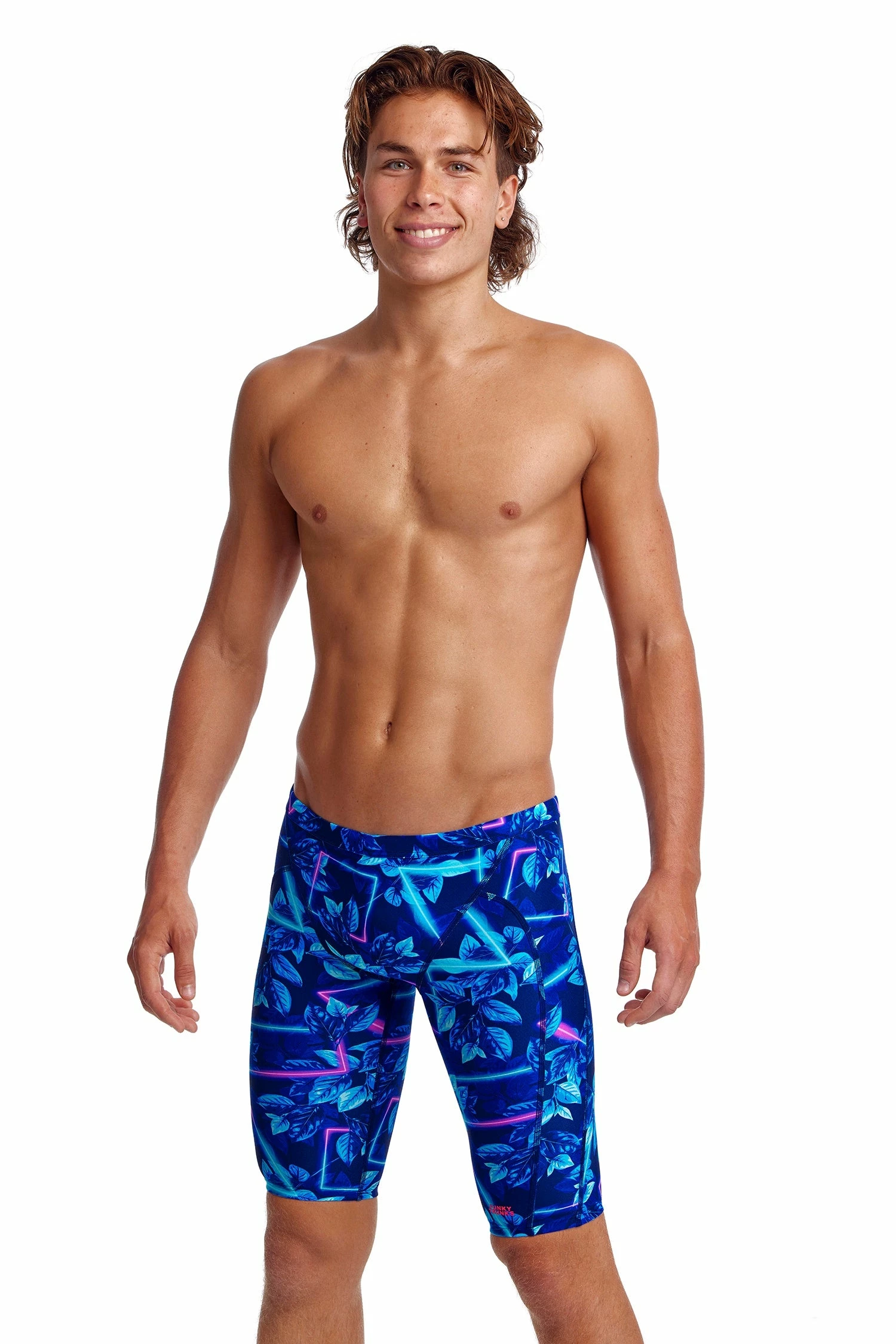Funky Trunks Mens Training Jammers - Leaf Laser 3 Funky Trunks Mens Training Jammers - Leaf Laser