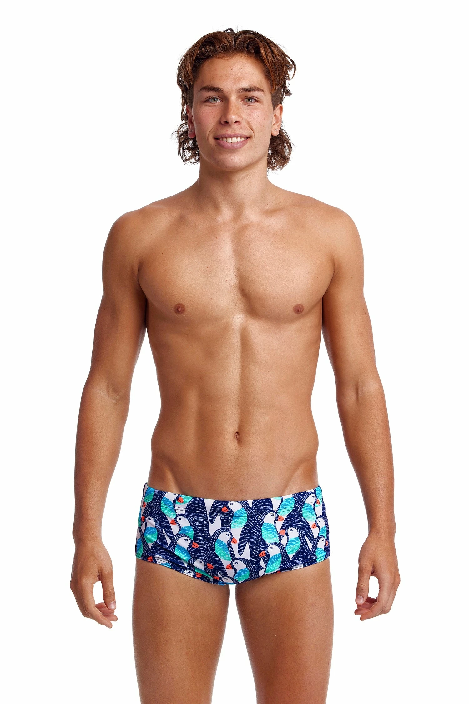Funky Trunks Mens Sidewinder Trunks - Pengoo Parade 3 Funky Trunks Mens Sidewinder Trunks - Pengoo Parade