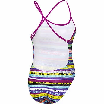 Speedo Girls Open X Back One Piece - Surf Mania Fluro Magenta 5 Speedo Girls Open X Back One Piece - Surf Mania Fluro Magenta - Image 3