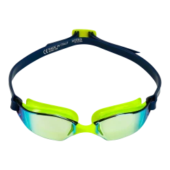 AQUA SPHERE Aquasphere Xceed Goggles - Yellow Titanium Mirror Lens Yellow Navy