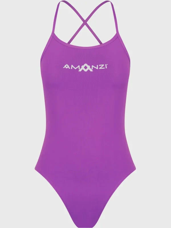 Amanzi Womens Tie Back One Piece- Fandango Purple 3 Amanzi Womens Tie Back One Piece- Fandango Purple