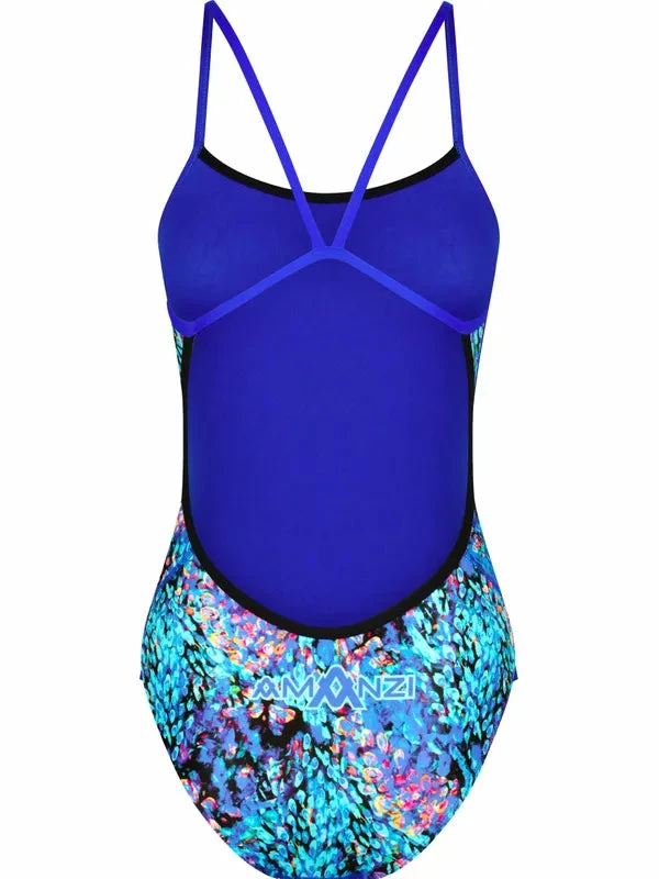 Amanzi Girls Pro Back One Piece - Peacock Parade 4 Amanzi Girls Pro Back One Piece - Peacock Parade - Image 2