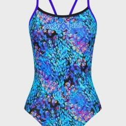 Amanzi Girls Pro Back One Piece - Peacock Parade