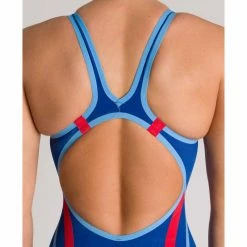 Arena Womens Carbon Core FX Open Back - Ocean Blue -arena || FUNKITA || Funky Trunks Sales Store arena powerskin carbon core fx open back ocean blue back close up